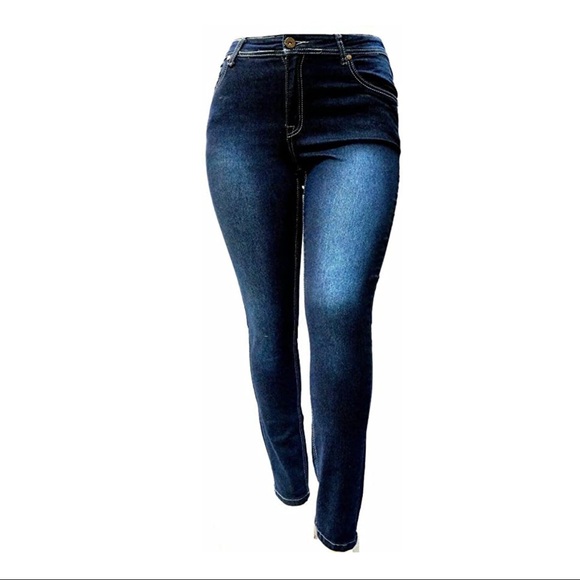 Jack David Denim - 5IVE Women's Plus Size Stretch Black/Blue High Waist Skinny Jeans  Ls.98173ms